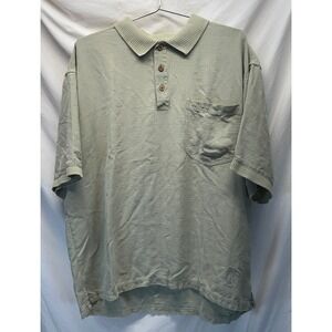 Tommy Bahama Sage Silk Polo Shirt Short Sleeve‎ Button Up Casual Mens Size XL